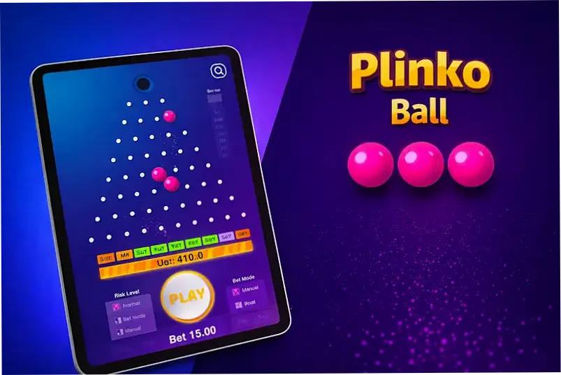 Plinko ball drop — ball bouncing through pegs to multiplier slot